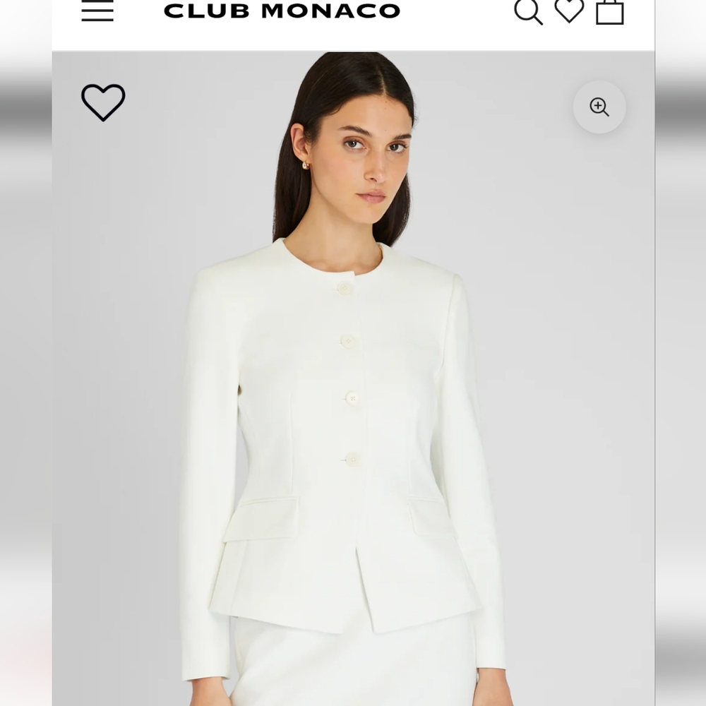 Club Monaco NWT Women's White Blazer